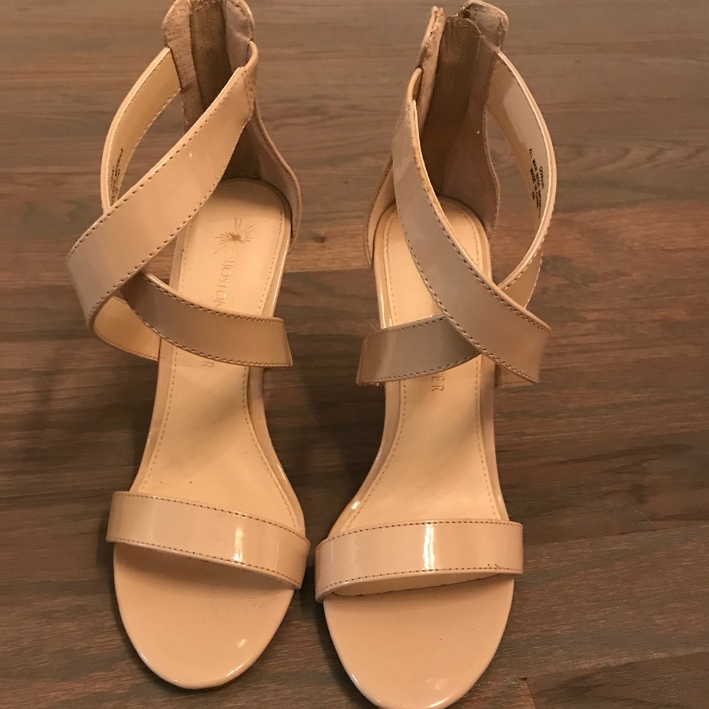 Nude patent wedge heels - size 6
